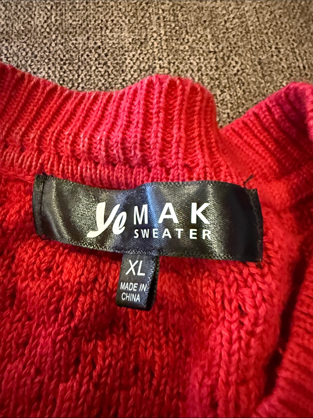 Red Knit Button-Up Sweater - Picture 2 of 3
